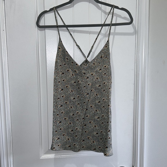 Anthropologie Floreat peach/navy blue on cream adjustable spaghetti stra… - Picture 10 of 16